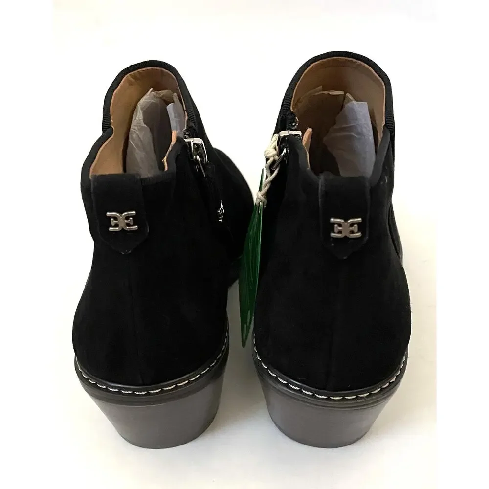 Sam Edelman Pryce Rain Repellent Suede Bootie Boot Black Size 8.5 NEW